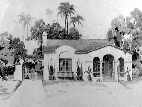 spanish mission bungalow free house plan.